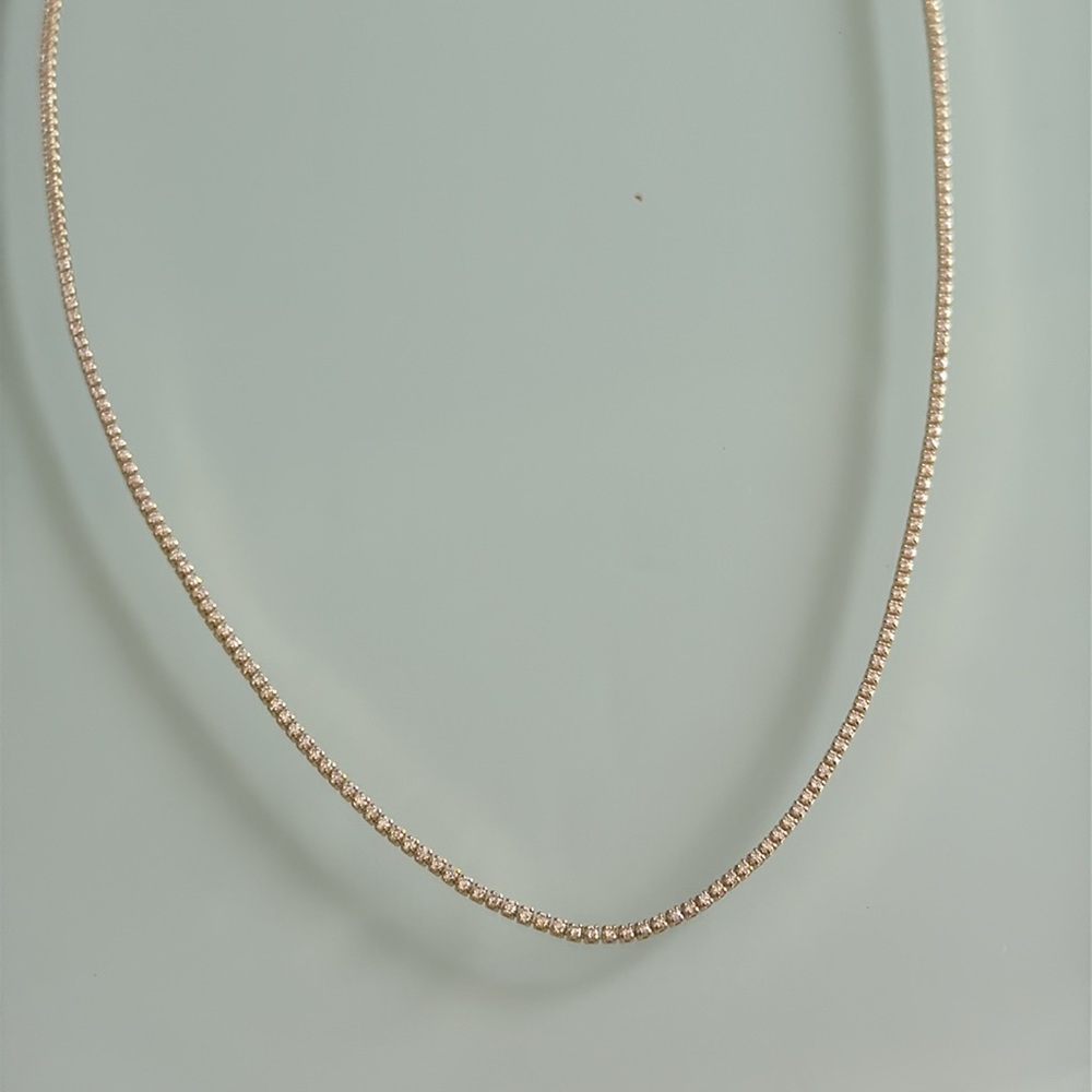 Elegant Gold tennis Necklace A1437 - Picture 3 of 3
